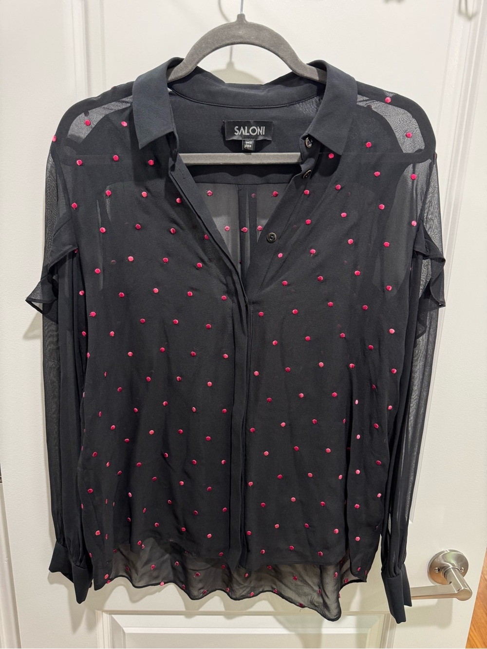 Saloni Silk Polka Dot blouse size 8
